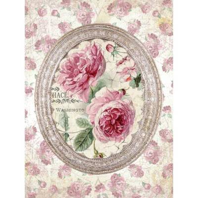 Reispapier - Motiv Strohseide - A4 - Decoupage - Vintage - Vintage Rose - 19605