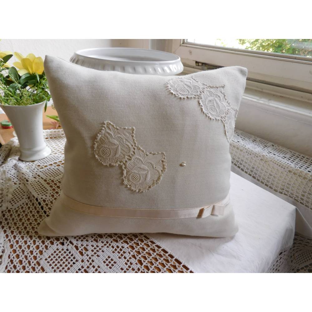 Dekokissen weiß , Kissen boho weiß , Kissen weiß 40x40
