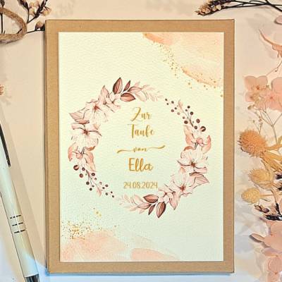Personalisiertes Taufgeschenk für Mädchen: Geschenkbox mit Namen & Datum – Geldgeschenk zur Taufe