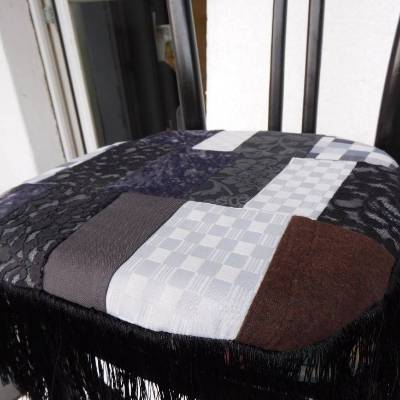 schwarz  graues Patchworkstuhlkissen , Stuhlauflage