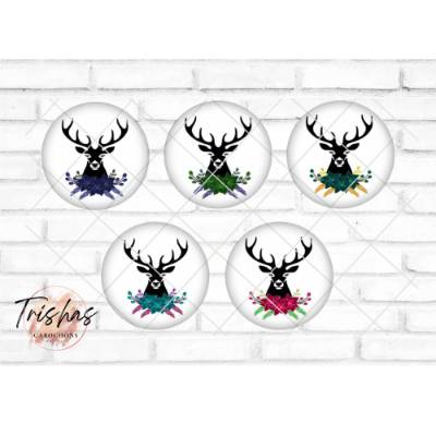 Glas Cabochon mit Motiv Hirsch Reh Oktoberfest Trachten, Fotocabochon, Handmade Cabochon, verschiedene Größen, Motivcabo
