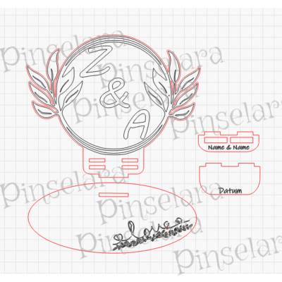 Laser Cut File, Ringkissen für 3mm Holz, Hochzeitsgeschenk, Digitaler Download Lasercutfile