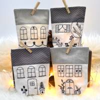 ITH 13x18cm Lichterbeutel Stickdatei Haus Häuser SET