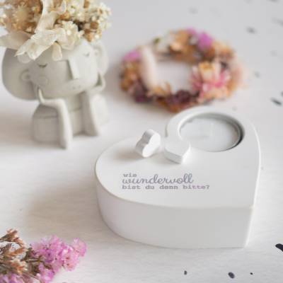 Teelichthalter in Herzform Hygge Raysin Beton Kerzenhalter Kerzenständer Geschenkidee