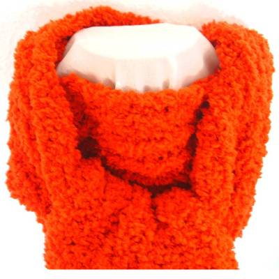 Schal in Orange superflauschig in Grobstrick-Optik handgestrickt von Hobbyhaus