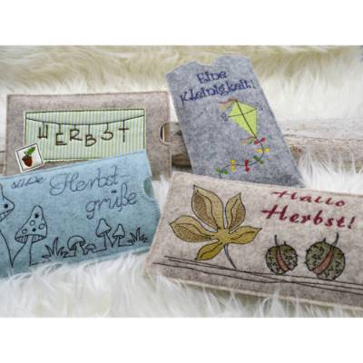 Stickdatei Herbst Schokoladenhüllen Kastanie Laub Drache Eichel SET