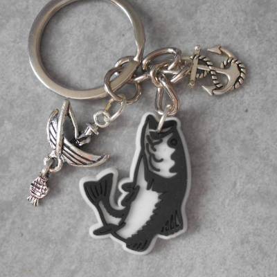 Fisch Angler Schlüsselanhänger Hobby Männerschmuck
