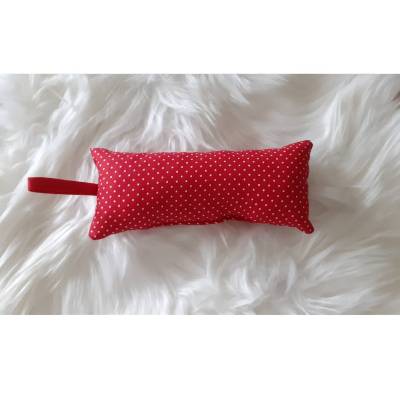 Türstopper Türklinkenpuffer Klemmschutz Windbreaker in rot mit kleinen weißen Punkten