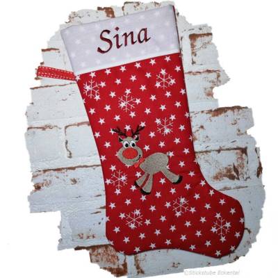 Nikolausstiefel Rentier mit Namen 