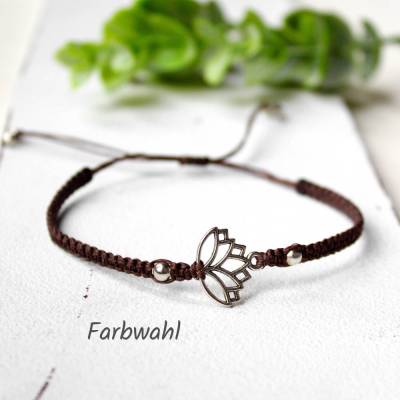 Lotusblume • Armband Makramee | Farbwahl | Armschmuck | Geschenkidee Frau | Freundin | Schwester