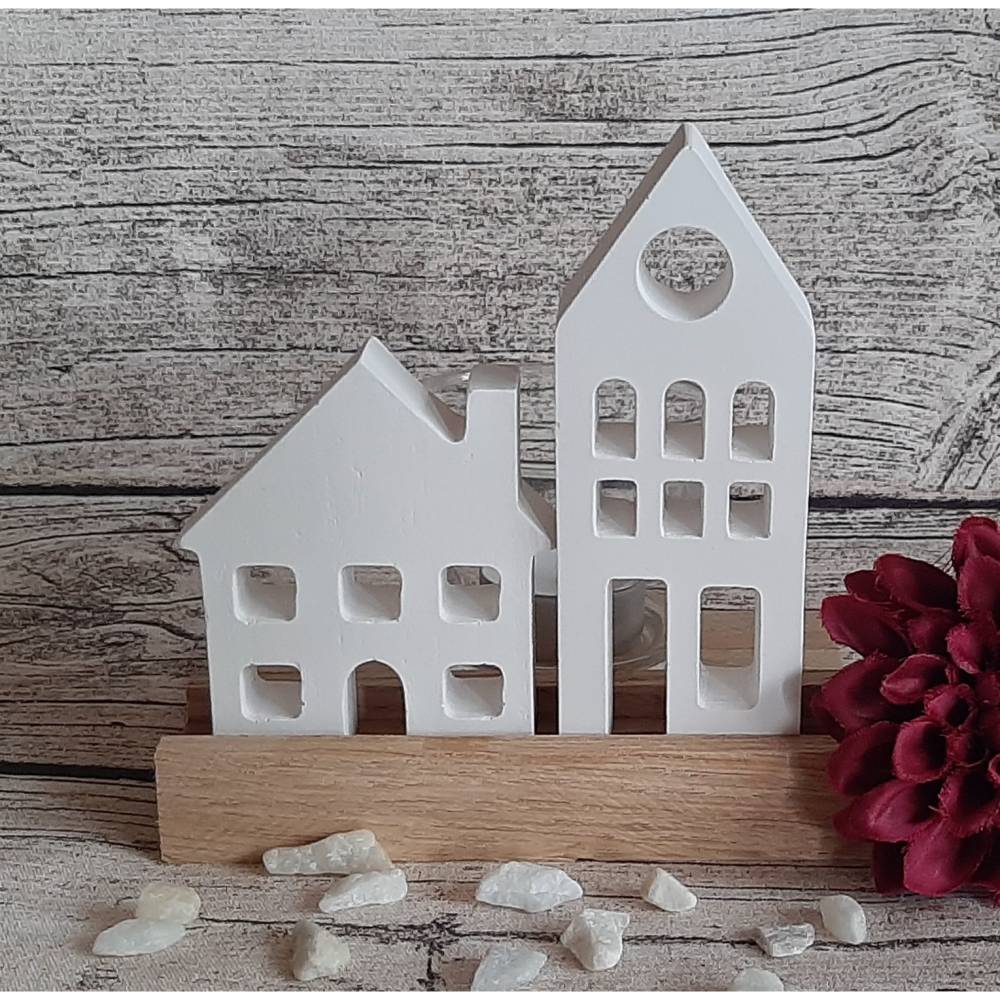 Deko Häuser aus Raysin ~ Lichterhäuser ~ Haus zum dekorieren ~ Hochhaus ~ Home ~ Weihnachten