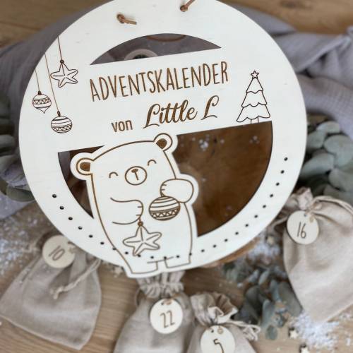 Adventskalender personalisiert mit Namen rund / Weihnachtskalender Advent zum befüllen