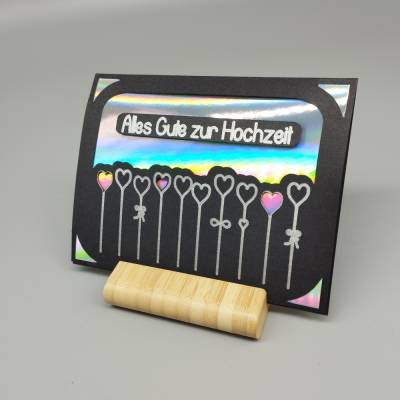 Herzen am Stiel - Karte zur Hochzeit