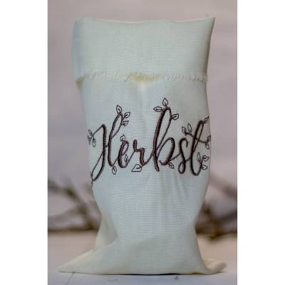 Stickdatei Schriftzug "Herbst mit Blätter"