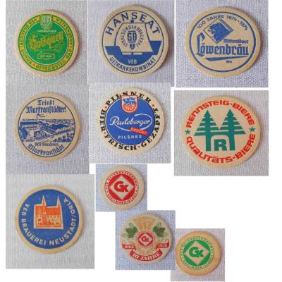 Alte Bierdeckel (2) mindestens 40 Jahre alt rund zehn verschiedene zur Auswahl