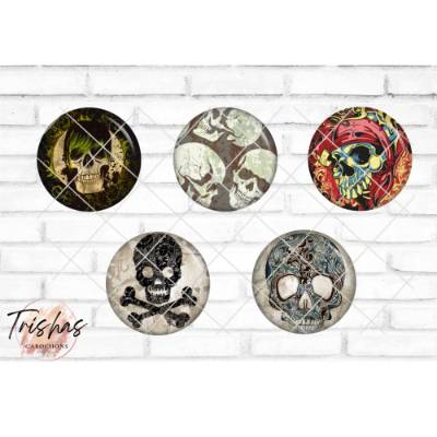 Glas Cabochon mit Motiv Totenkopf Pirat Skull, Fotocabochon, Handmade Cabochon, verschiedene Größen, Motivcabochon