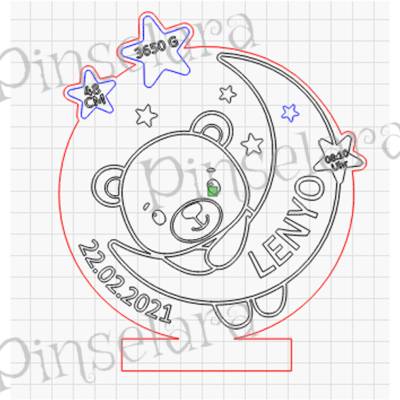 Laser Cut File, Nachtlicht Baby Kind, Acryl Kinderzimmer Deko Lasercut
