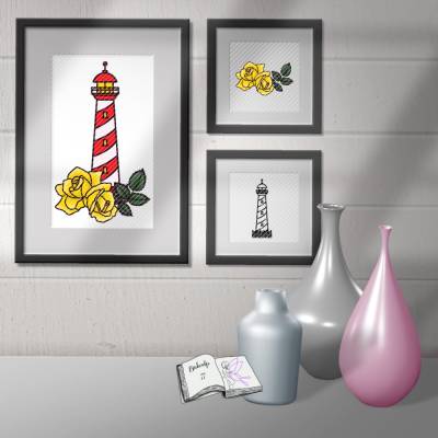 Digiset und Plott Rosen Leuchtturm