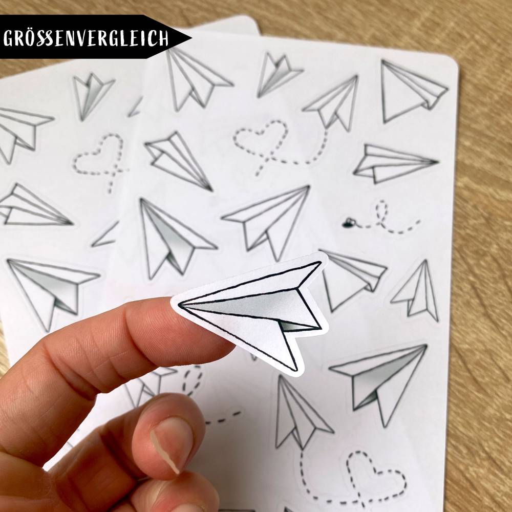 Stickerbogen Papierflieger Bullet Journal, Kalender, Planer, Freundebuch Bild 1