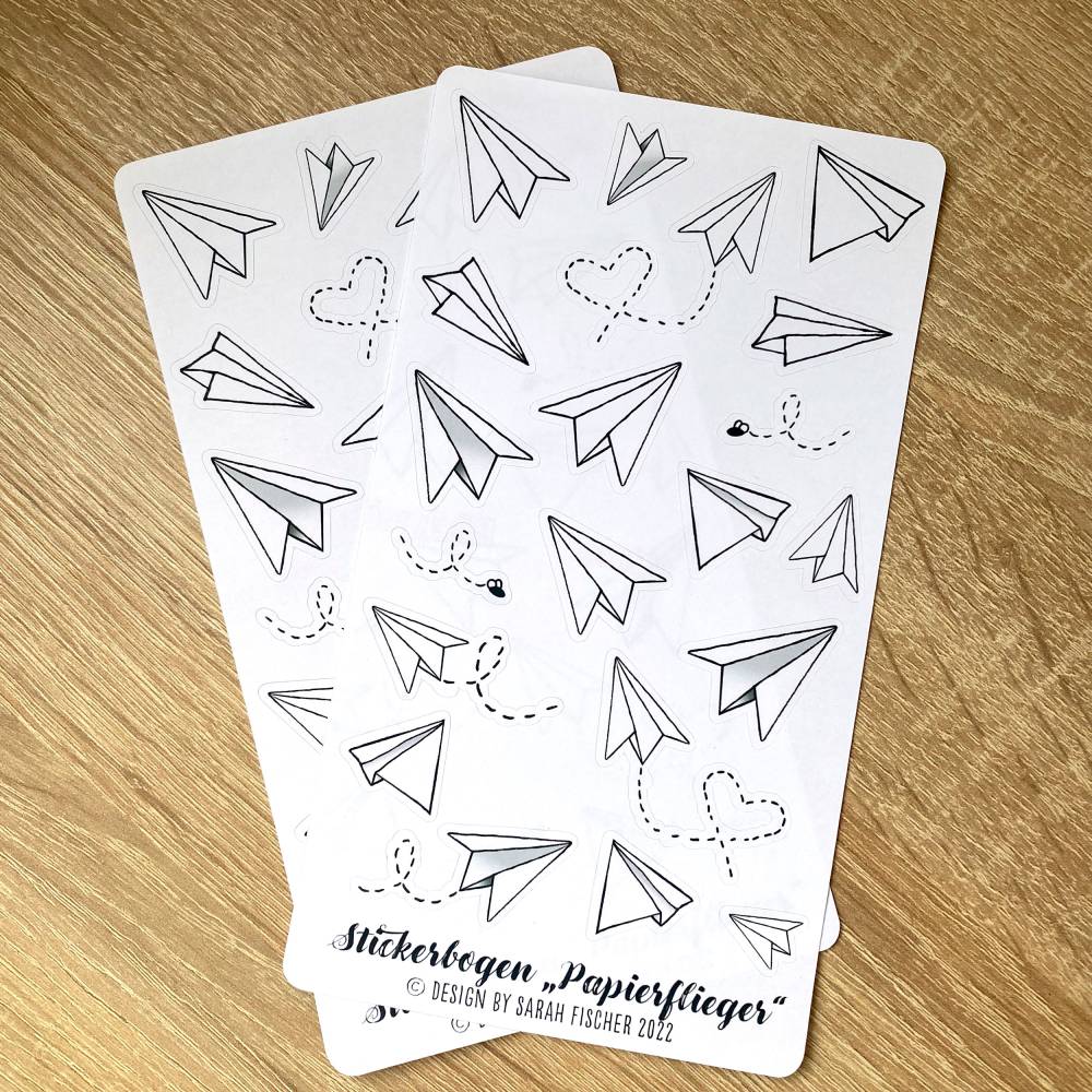 Stickerbogen Papierflieger Bullet Journal, Kalender, Planer, Freundebuch Bild 2
