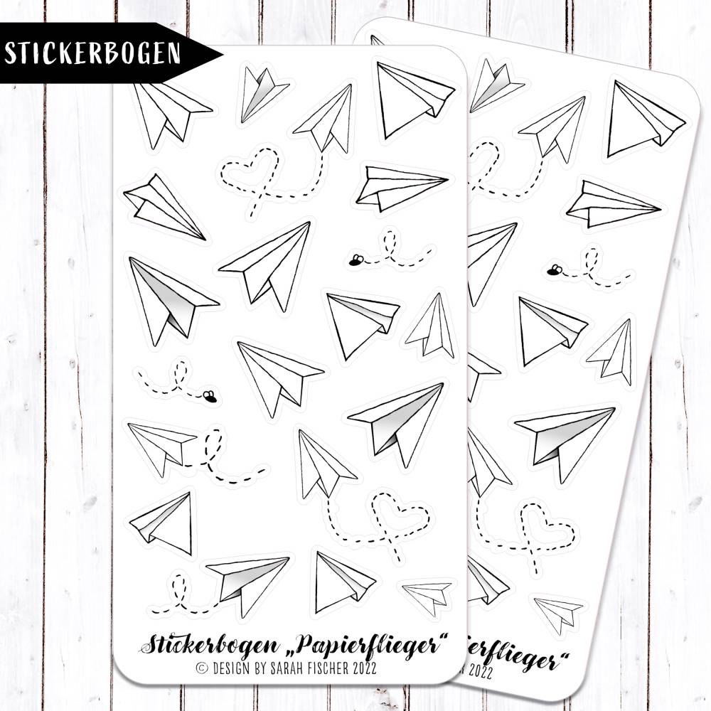 Stickerbogen Papierflieger Bullet Journal, Kalender, Planer, Freundebuch Bild 4