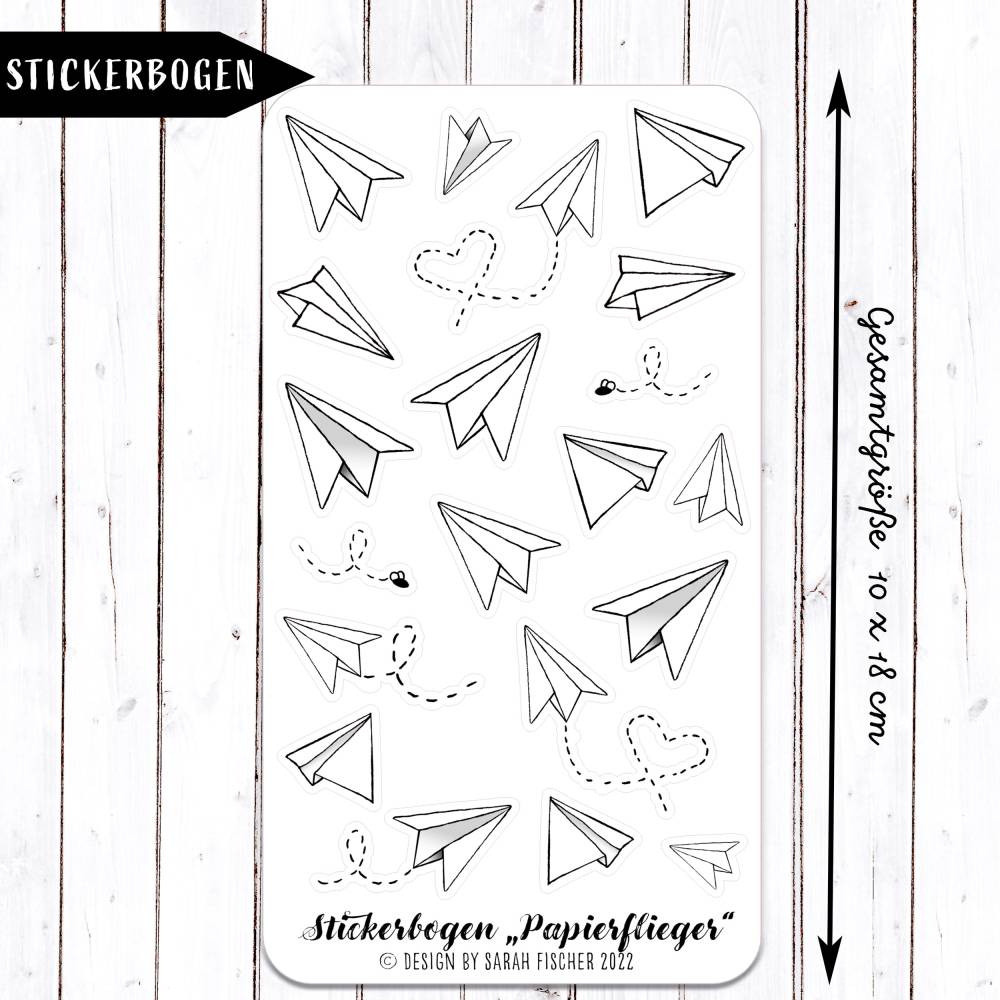 Stickerbogen Papierflieger Bullet Journal, Kalender, Planer, Freundebuch Bild 6