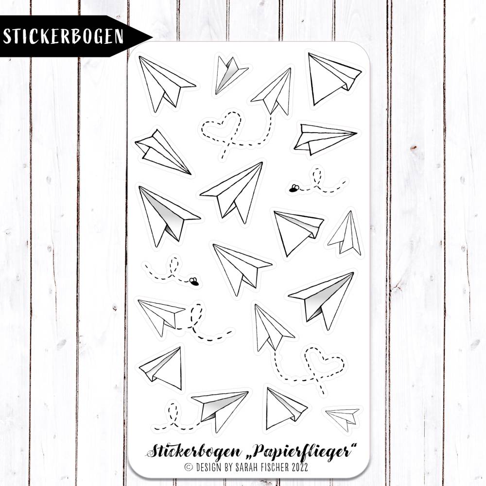 Stickerbogen Papierflieger Bullet Journal, Kalender, Planer, Freundebuch Bild 7