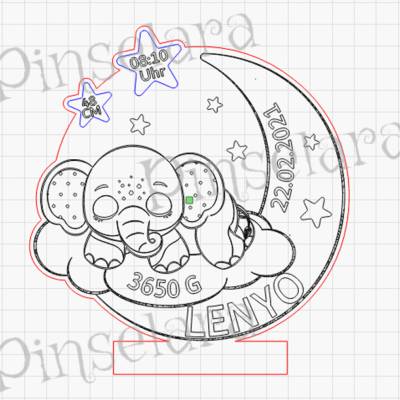 Laser Cut File, Nachtlicht Baby Kind, Acryl Kinderzimmer Deko Lasercut