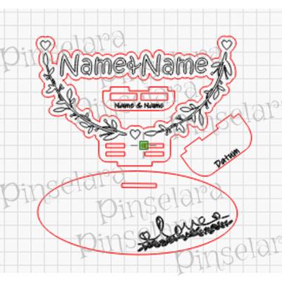 Laser Cut File, Ringkissen für 3mm Holz, Hochzeitsgeschenk, Digitaler Download Lasercutfile
