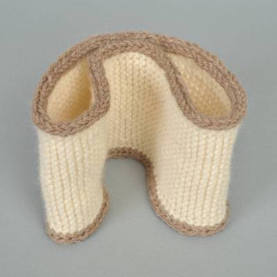 Breites Stirnband klassisch Damen/Herren  handgestrickt  mit Alpaka naturweiß