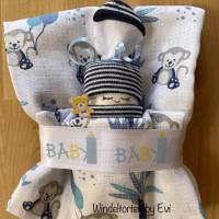 Geldgeschenk zur Geburt: Windelbaby auch mit Name, kleines Babygeschenk für Jungs