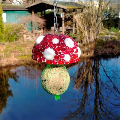 Vogelfutterpilz * Futterspender aus Mosaik *