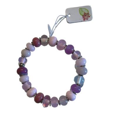 Rosa Glasperlen Armband – Handgemachtes Unikat mit Lampwork Beads