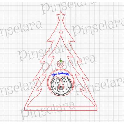 Laser Cut File, Weihnachtsbaum Tanne mit Krippe, Tisch Dekoration, Weihnachten, Lasercut