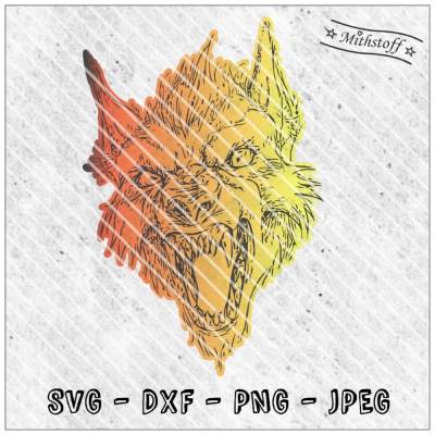 Plotterdatei - Monster - Werwolf - SVG - DXF - Datei - Tierkopf - Mithstoff - Halloween