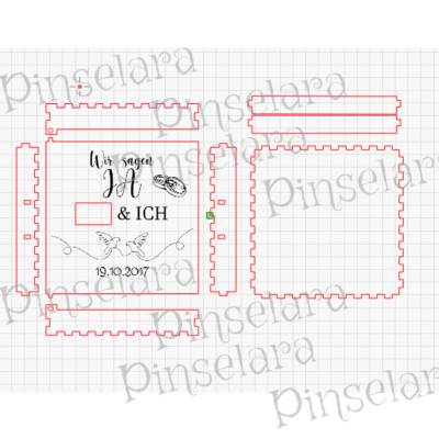 Laser Cut File, Hochzeitbox, Schokoriegel Box DU & ich, Hochzeitgeschenk, Digitaler Download Lasercutfile