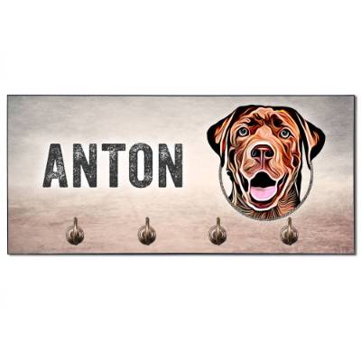 Hundegarderobe LABRADOR, Wandgarderobe mit Hundename