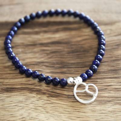 Handgefertigtes Lapislazuli Armband mit 925 Silber Brezel – Perfekt zum Dirndl