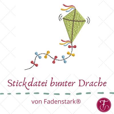 Stickdatei bunter Drache