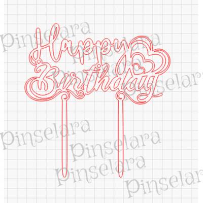 Laser Cut File, Caketopper Happy Birthday Geburtstag, Dekoration, Digitaler Download Lasercutfile