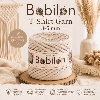 Bobilon T-Shirt-Garn Micro 3-5 mm 100 m ca. 200-220 g knotenfrei Textilgarn