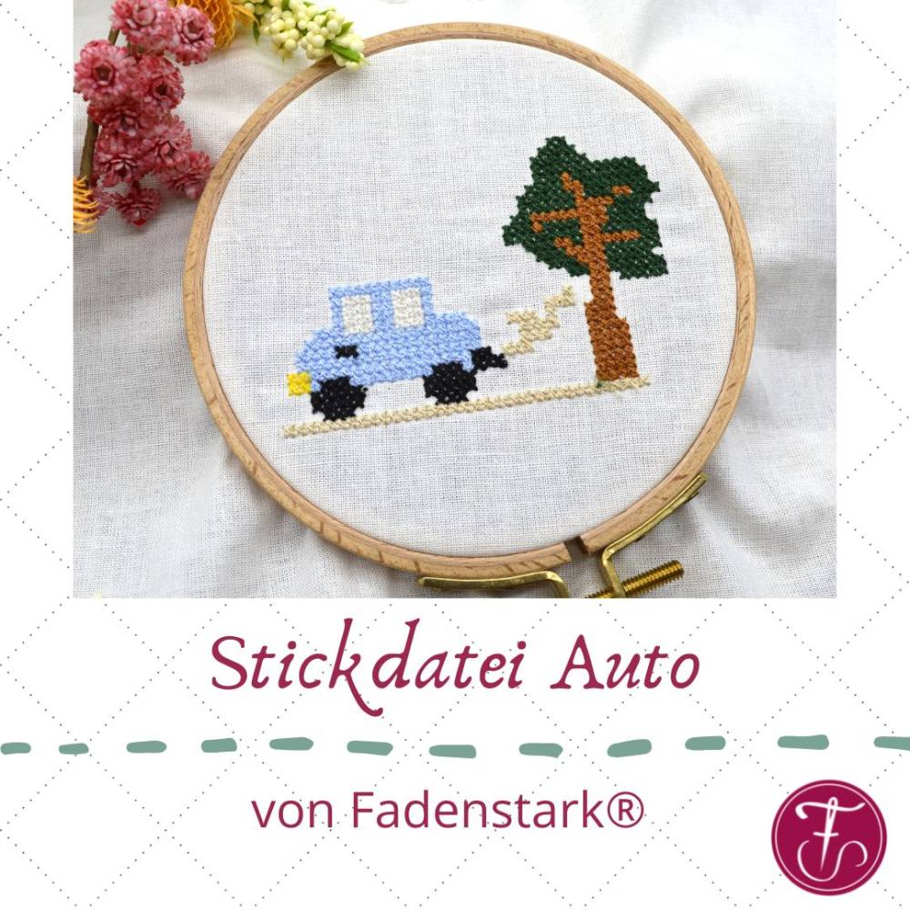 Stickdatei Auto Kreuzstich Bild 1