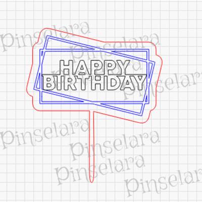 Laser Cut File, Caketopper Geburtstag, Happy Birthday, Hochzeitstorte Dekoration, Digitaler Download Lasercutfile