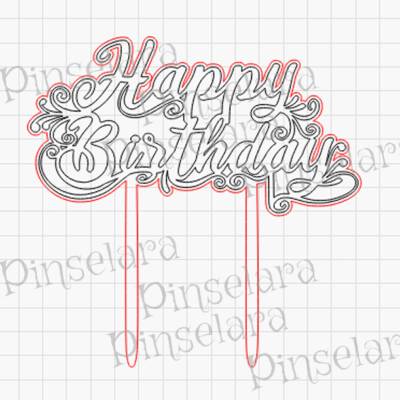 Laser Cut File, Caketopper Geburtstag, Happy Birthday, Hochzeitstorte Dekoration, Digitaler Download Lasercutfile