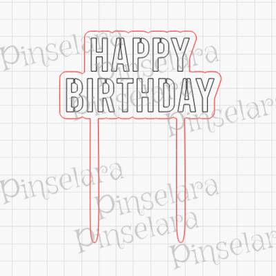 Laser Cut File, Caketopper Geburtstag, Happy Birthday, Hochzeitstorte Dekoration, Digitaler Download Lasercutfile
