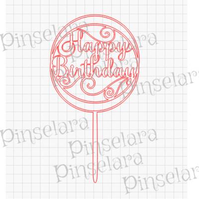 Laser Cut File, Caketopper Geburtstag, Happy Birthday, Hochzeitstorte Dekoration, Digitaler Download Lasercutfile