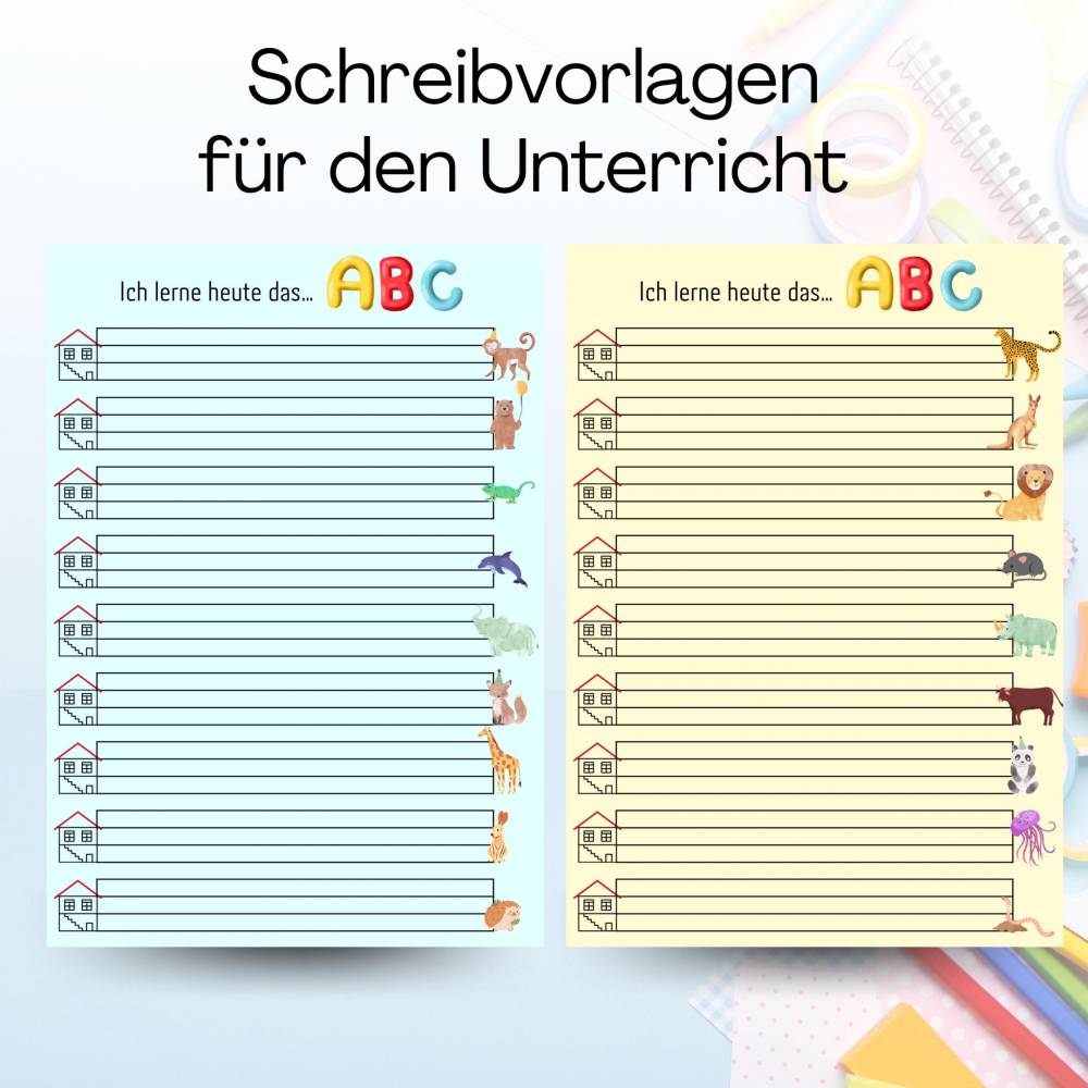 ABC Schreibvorlage für die Grundschule, zum Basteln, PDF zum Ausdrucken