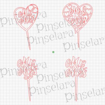 Laser Cut File, Caketopper Hochzeit Mr. & Mrs., Hochzeitstorte Dekoration, Digitaler Download Lasercutfile