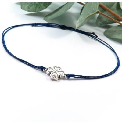 Armband Kleeblatt silberfarben Freundschaftsarmband Farbwahl 25 Farben