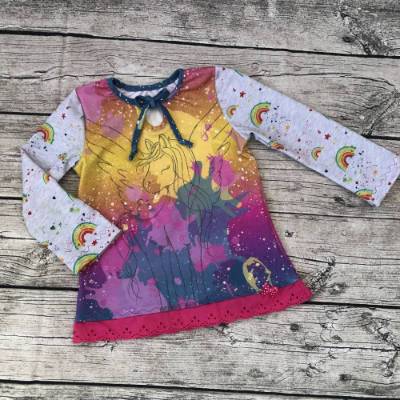wunderschönes Langarmshirt gr.98/104 Einhorn & Regenbogen